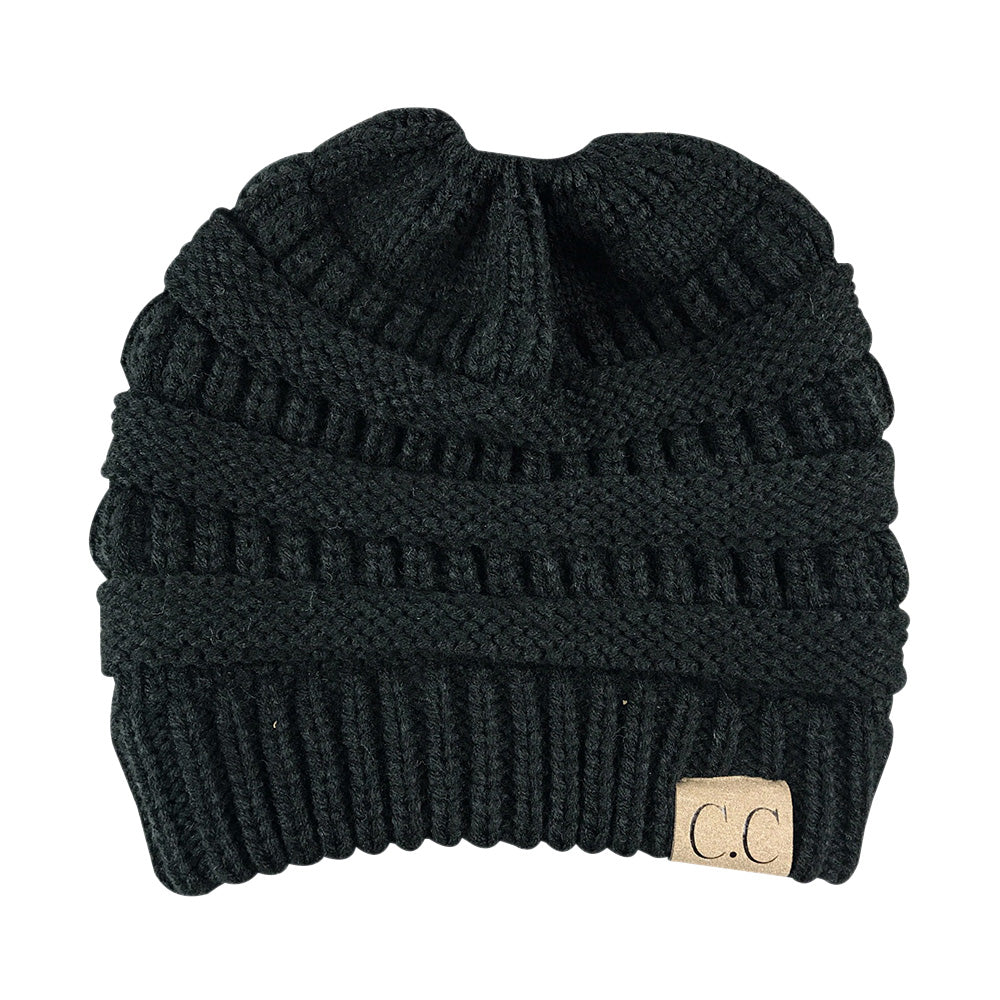 Messy Bun Beanie Ponytail Hat - ON SALE