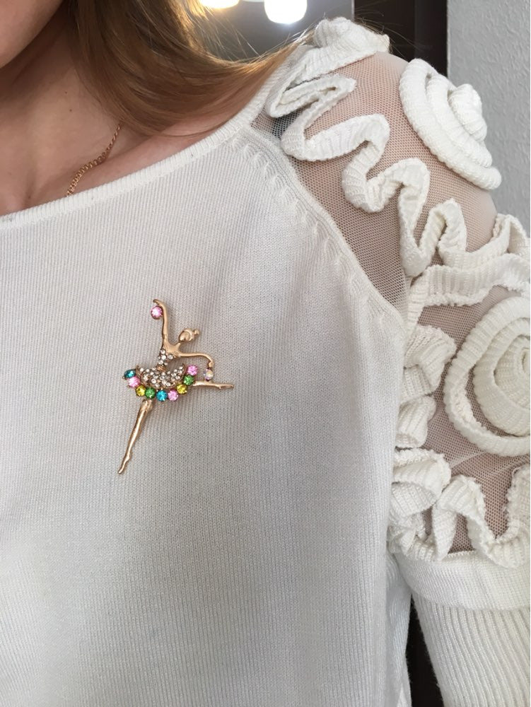 Unique Colorful Dress Ballerina Brooch - Buy 2 Get 3 / Buy 6 Get 10
