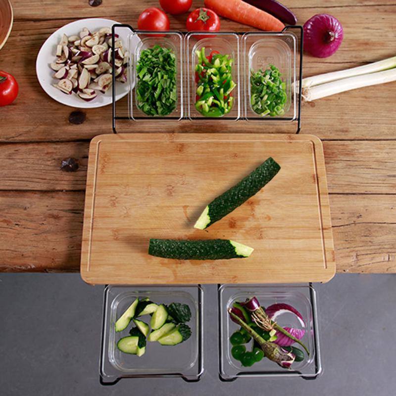 Vegetable, Fruit or Food Cutting Board  With Storage  Practical Fruit Bamboo Food Storage