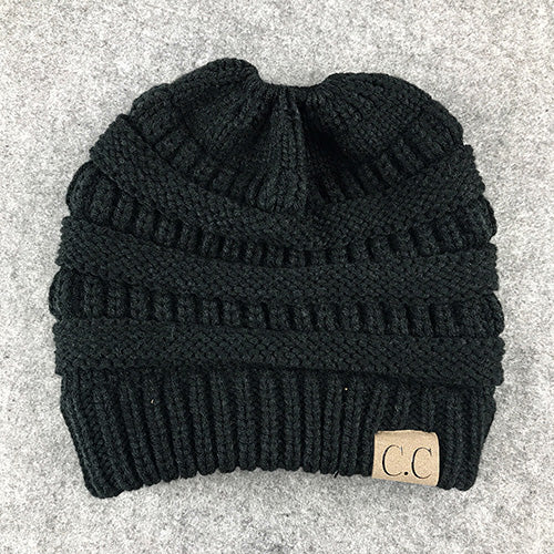 Messy Bun Beanie Ponytail Hat - ON SALE