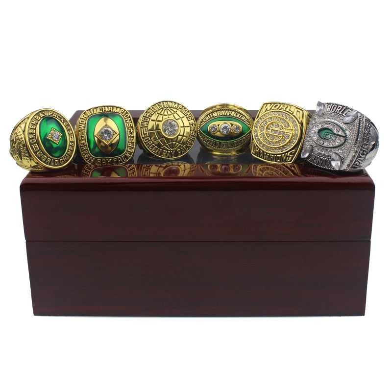 50% Off 4-Rings Set (Extra 2 NFL Rings Free) - Get 6 Green Bay Packers Championship Rings Replica