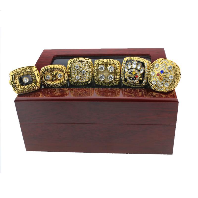 6pcs New England Patriots Super Bowl Championship Ring with wooden