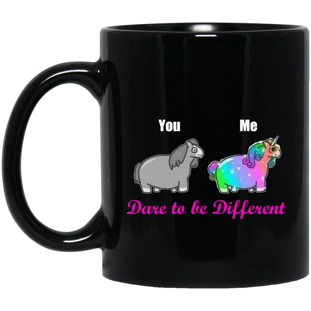 Limited Edition - Dare to be Different! 11 oz. Unicorn Black Mug