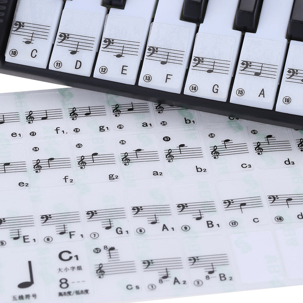 Transparent Piano Keyboard Stickers - Great for students!