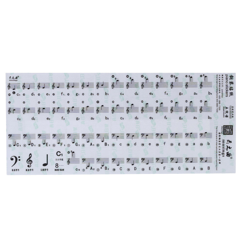 Transparent Piano Keyboard Stickers - Great for students!