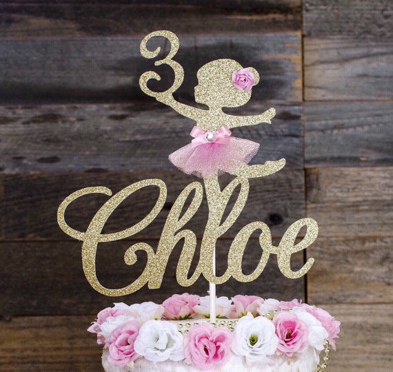 Personalized Ballerina Cake Topper with Tutu! - 50% Off