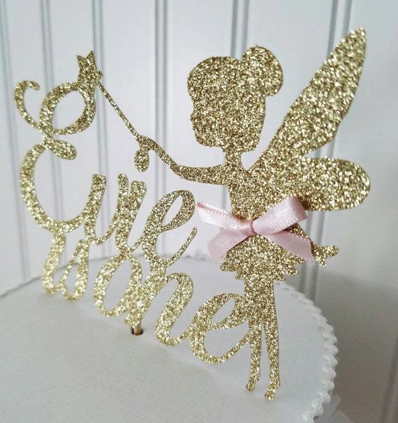 Personalized Glitter Fairy Cake Topper
