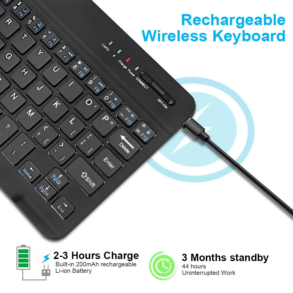 Mini Bluetooth Keyboard Wireless Keyboard for iPad Apple Mac Tablet, - IOS Android Windows