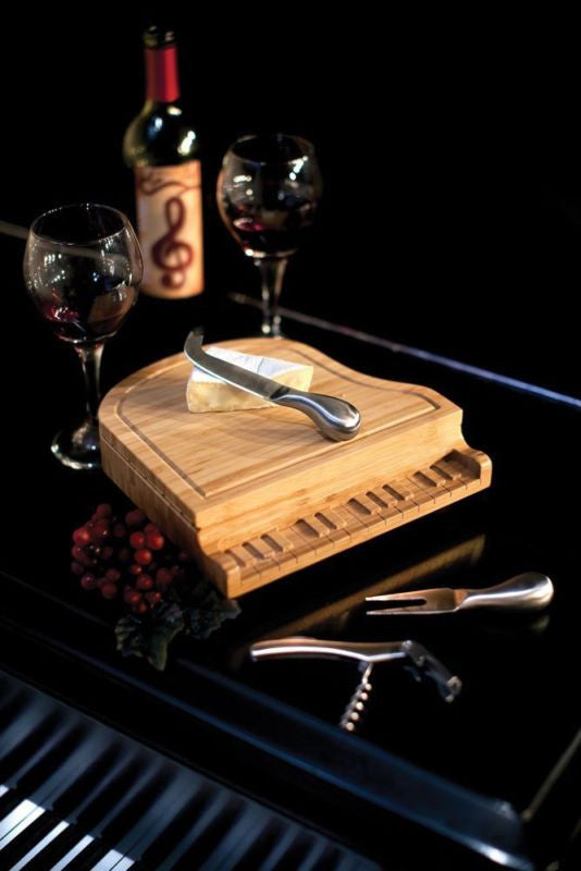 UNIQUE Piano Bamboo Cheese Board/Tool Set - Best Seller