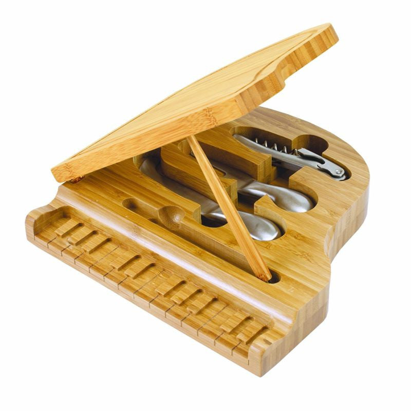 UNIQUE Piano Bamboo Cheese Board/Tool Set - Best Seller